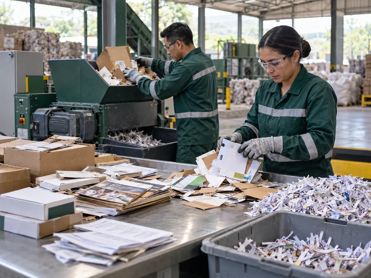 Fotografía de equipo de empleados de LASEA destruyendo materiales.